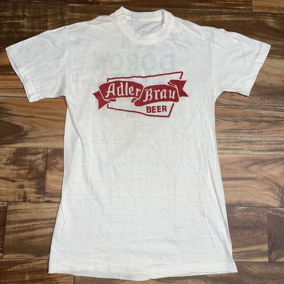 Vintage Adler Brau Beer Appleton WI Utica Flagg Bodyguard T-Shirt 40s 50s RARE - Picture 1 of 12